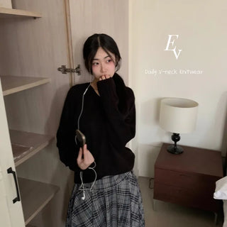 [New Spring Arrival/Delicate~] Standard Loose Fit Daily V-Neck Knit
