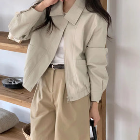 High-Quality Leather Blouson Jacket