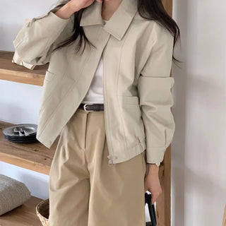 High-Quality Leather Blouson Jacket