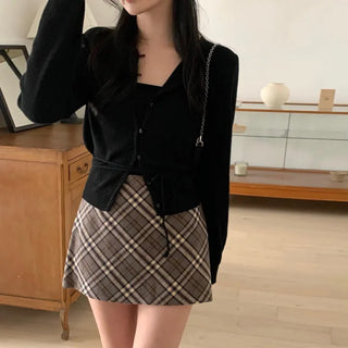Lovin' Strap Tie Ribbed Knit Cardigan
