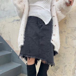 Damaged Flare Cut Skirt