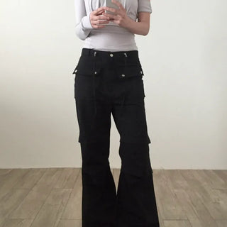 Pintuck bootcut pants