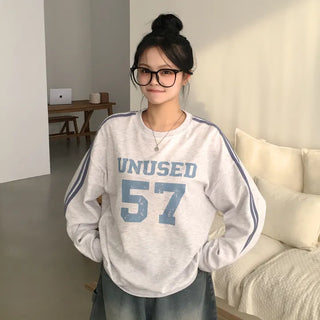 Guaranteed Cuteness, Vintage Lettering Track Round Boxy Sweatshirt