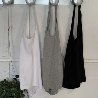 Deep V Halterneck Sleeveless Top 3 Colors