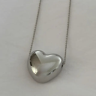 Bold Big Heart Drop Necklace