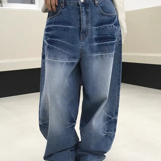 Embossed Balloon Wide Denim