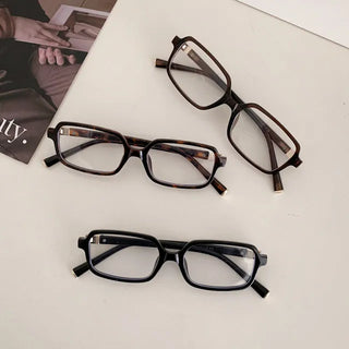 Mocha Mousse◈Square Horn-rimmed Glasses Square Vintage Y2K Retro Eyeglass Frames Minimal Look De Muer Leopard Print Couple Item
