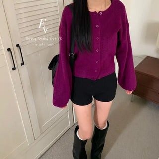 [New Spring Arrival/Delicate~] Ellie Loose Fit Spring Round Knit Cardigan