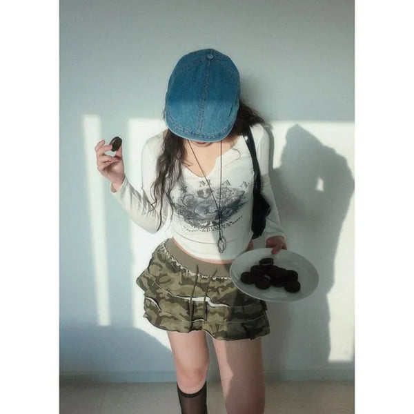 Vintage denim hunting cap