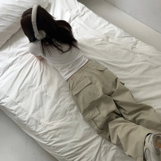 Washed Cargo Wide Jogger Pants