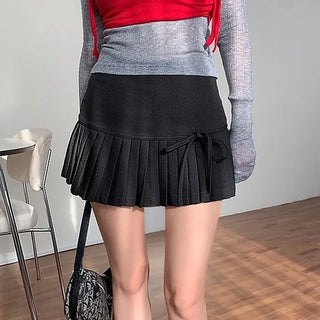 Moile string pleated skirt