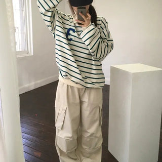 Number Striped Sweatshirt