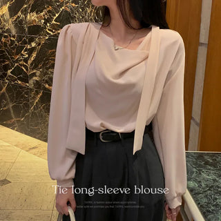 Sophie Drape Tie Long Sleeve Blouse
