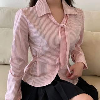 Moment Striped Tie Shirt