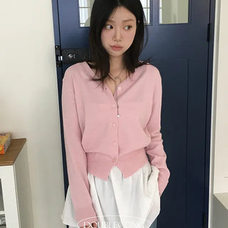 Blossom V-Neck Colored Cardigan