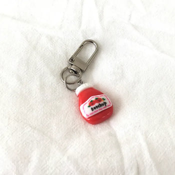 Tomato ketchup keyring