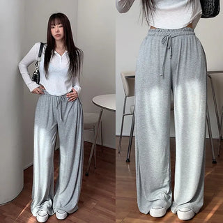 Sidelet pintuck elastic band wide pants