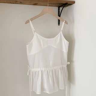 Adjustable Frill Layered Sleeveless Blouse