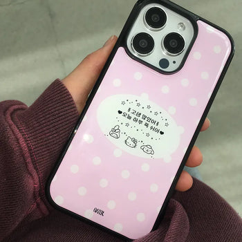 Speech Bubble Pink Dot Epoxy iPhone Case