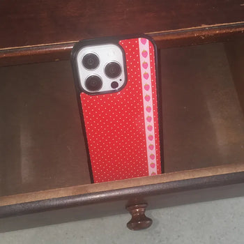 Strawberry Line Dot Epoxy iPhone Case