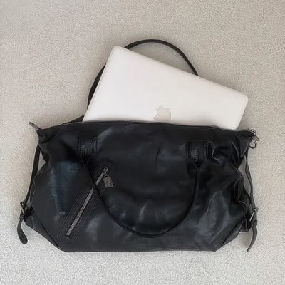 Two-way big shoulder bag   Traveling bag Laptop bag Big bag Leather shopper bag Travel bag Crossbody bag