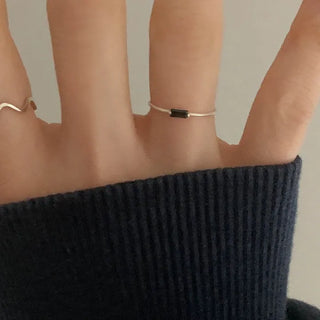 Square Onyx Thin Ring