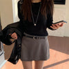 Low short mini skirt pants 2 colors