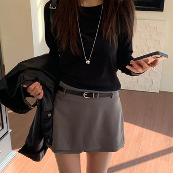 Low short mini skirt pants 2 colors