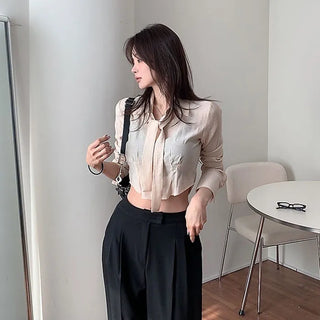 Tonel scarf crop blouse