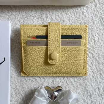 cow leather lemon card wallet
