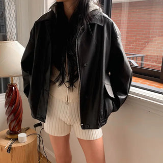 Ferré oversized leather jacket