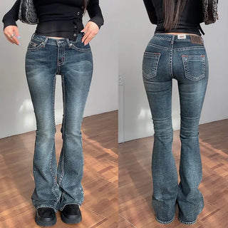 Drawstring low bootcut pants