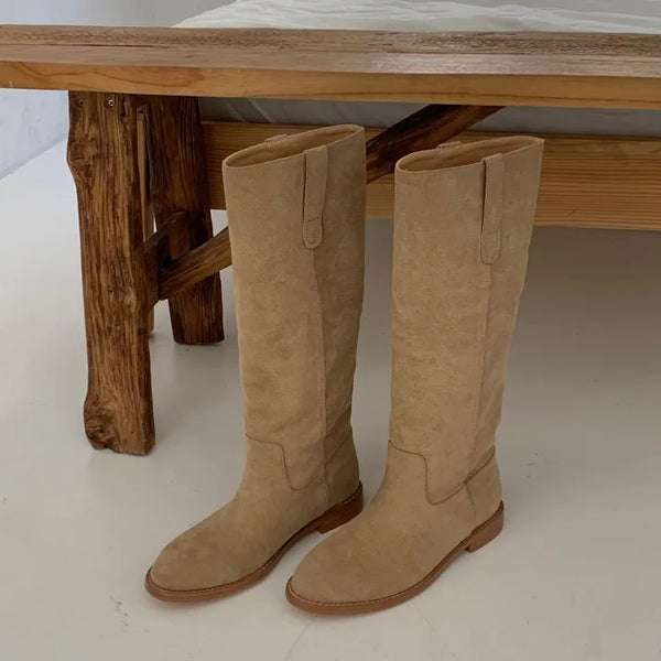 Eternal Suede Round Long Boots