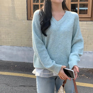 Bowman Raglan V-neck Loose Fit Knit