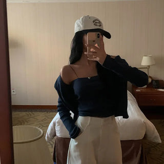 Blueberry Cardigan Sleeveless Set