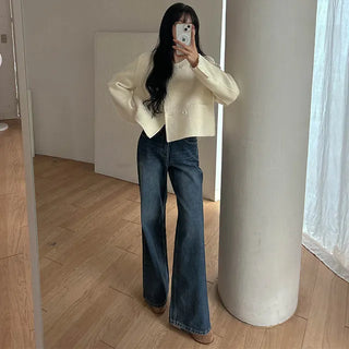 Deep indigo wide denim