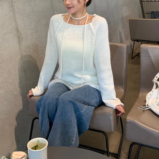 Ellie Strap Wool Raglan Knit