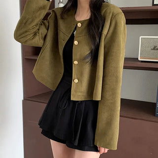 Bellona U-neck Suede Jacket