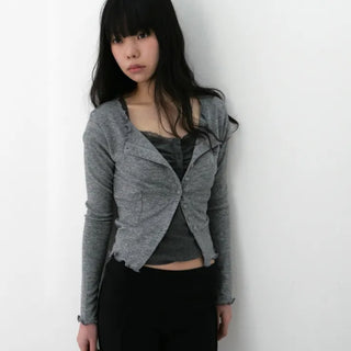 wave button cardigan
