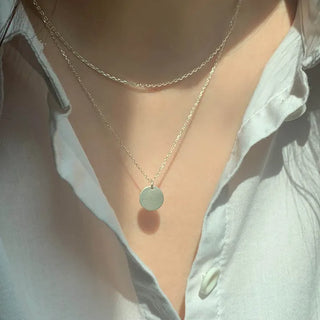 Coin Pendant Layered Double-Strand Necklace