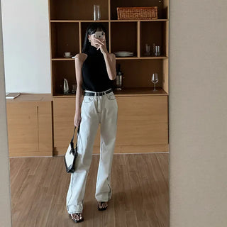 Paint line cotton pants