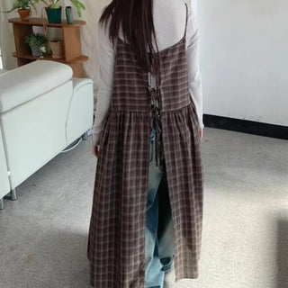 Ribbon Bunny Check Long Dress