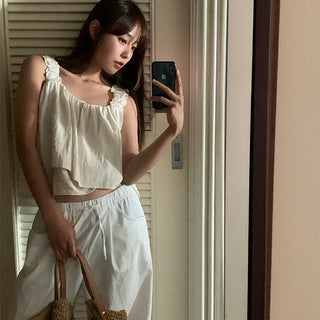 Pongs Banding Frill Sleeveless Blouse