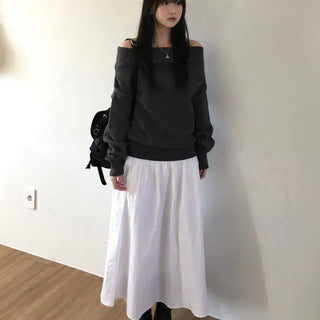 Rian Shirred Long Skirt (2 colors)