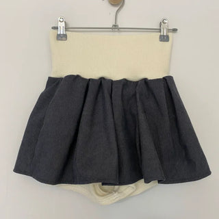 Close Contrast Pleated Elastic Mini Skirt