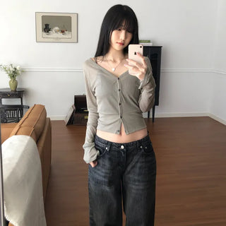 Tencel V-neck Cardigan (3 colors)
