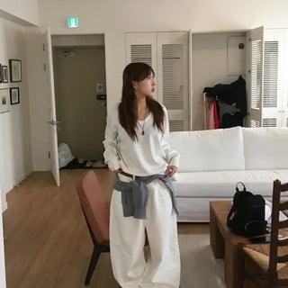 Slub Cotton Wide Pants