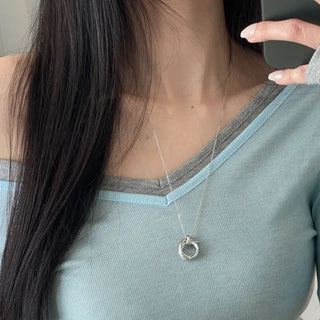 Wrapping Twist Ring Necklace