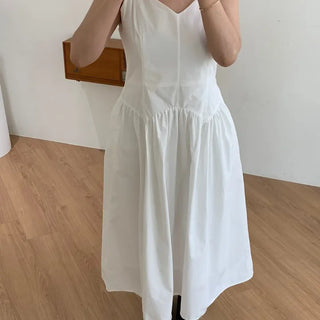 V-neck Long Layered Dress