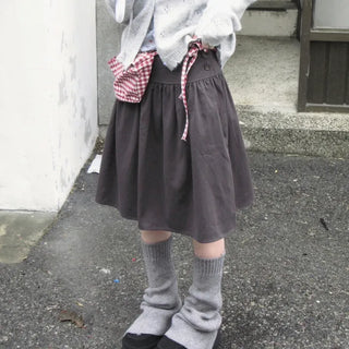 *Exclusive*  Pony Flare Button Midi Skirt